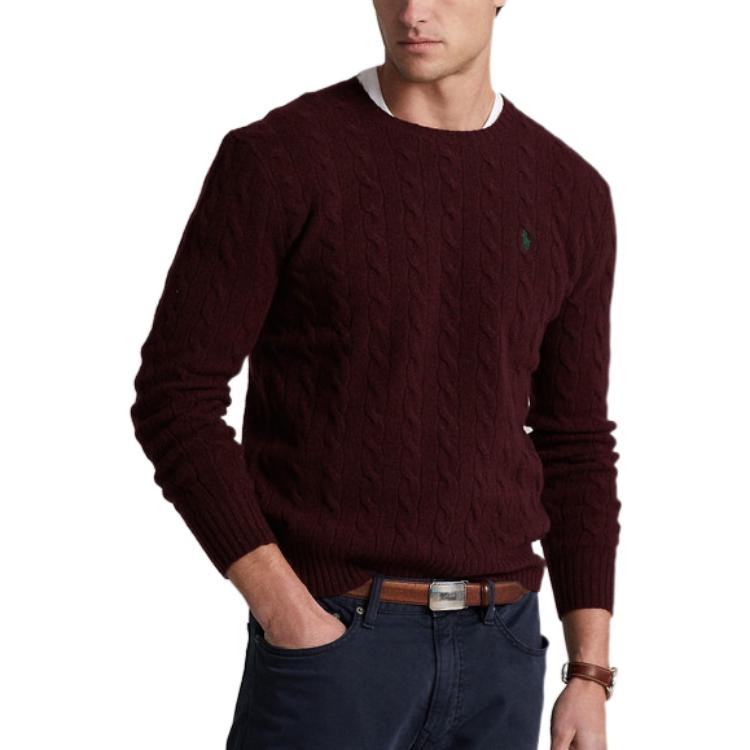 Polo Ralph Lauren FW22  Solid Knit Wool Sweater Red-Brown Pullover. MNPOSWE16821248-601 圖 5