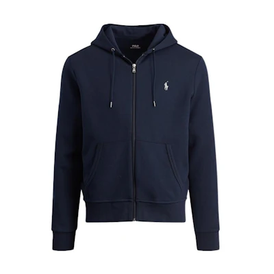 Polo Ralph Lauren FW22 Solid Navy Blue Zip-Up Hoodie. MNPOKNI16822541-410