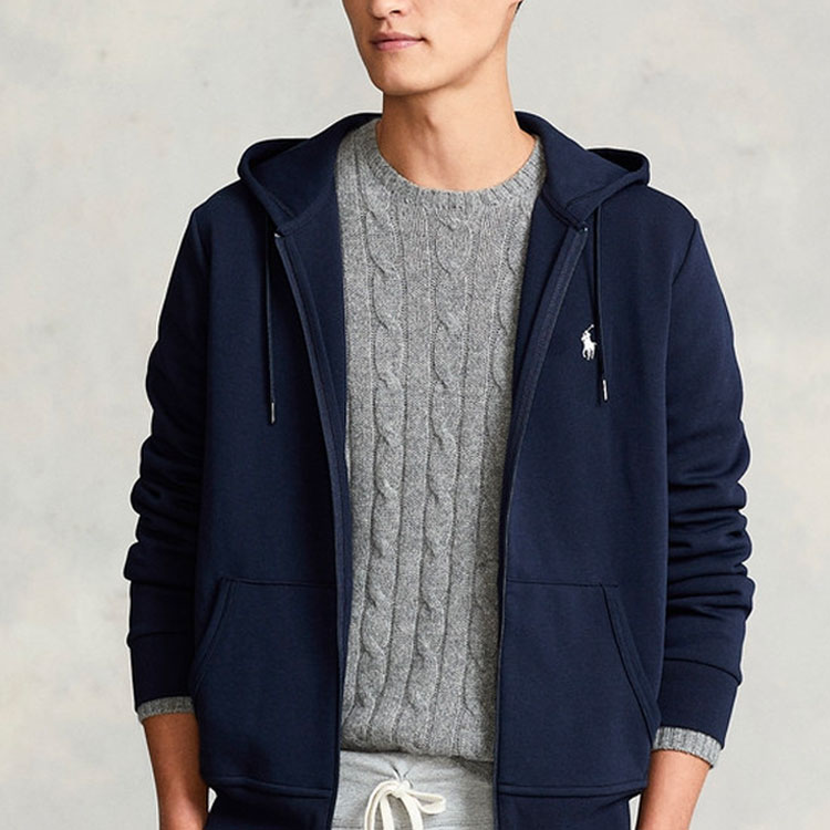 Polo Ralph Lauren FW22  Solid Navy Blue Zip-Up Hoodie. MNPOKNI16822541-410 圖 4