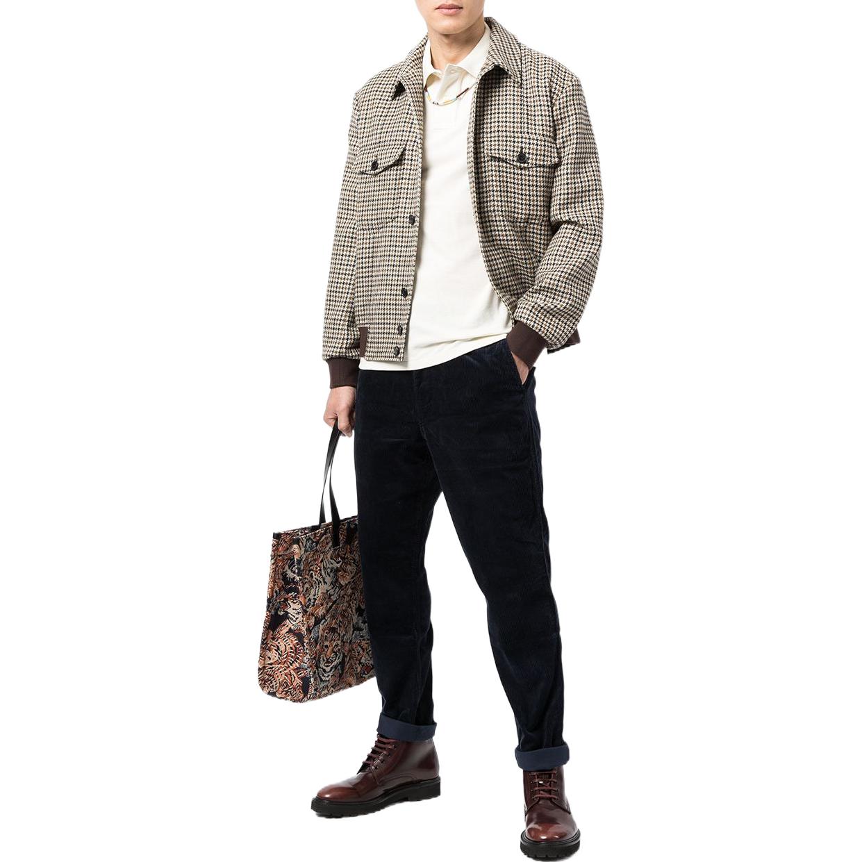 Lookbook Polo Ralph Lauren FW22 Celana Kasual High-Waist Ribbed Biru Navy. 710811523-003