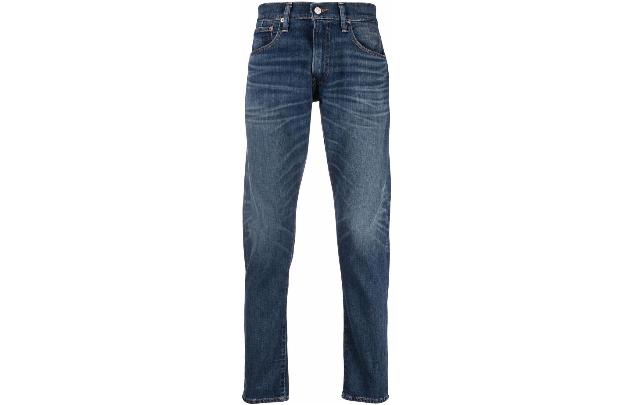 Order 폴로 랄프 로렌 FW22 솔리드 워시드 스트레이트 진 블루 710855999-001