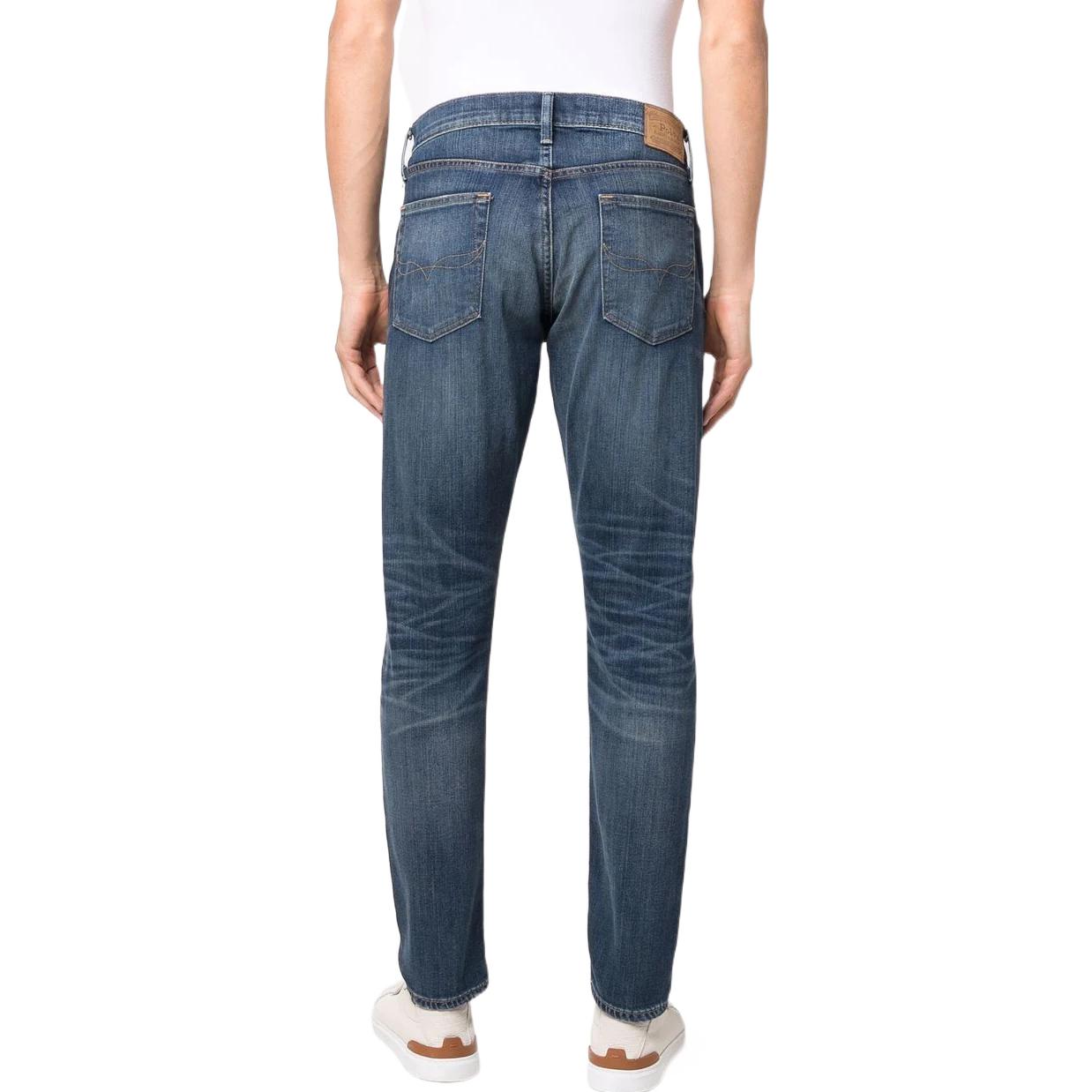 Shop 폴로 랄프 로렌 FW22 솔리드 워시드 스트레이트 진 블루 710855999-001