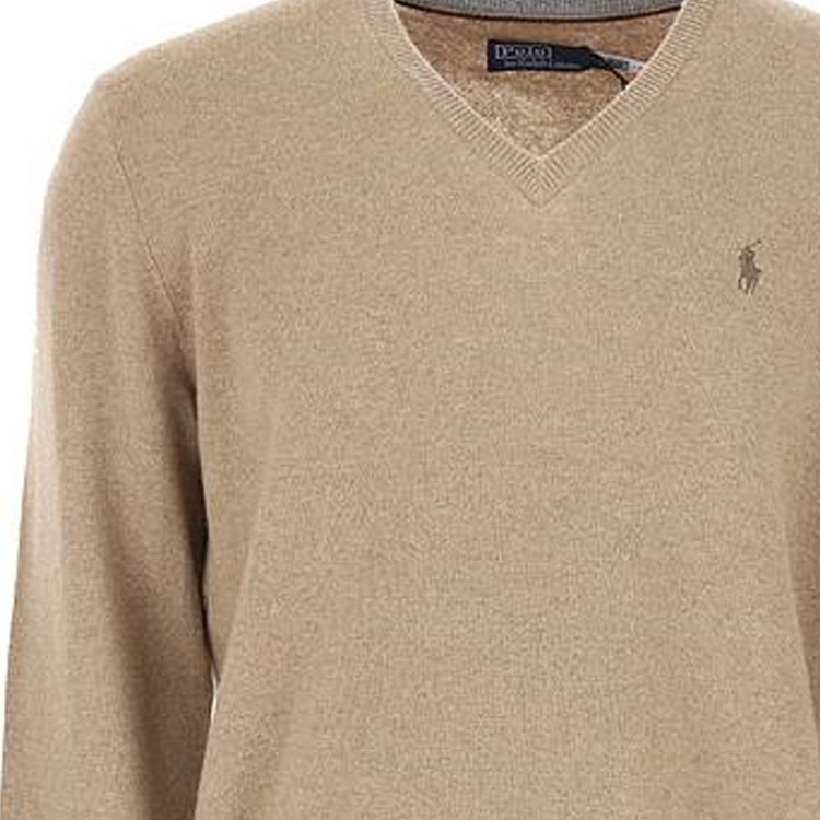 Polo Ralph Lauren FW22  V-Neck Pullover Sweater Brown with Embroidered Pony. 710876707-007 圖 6