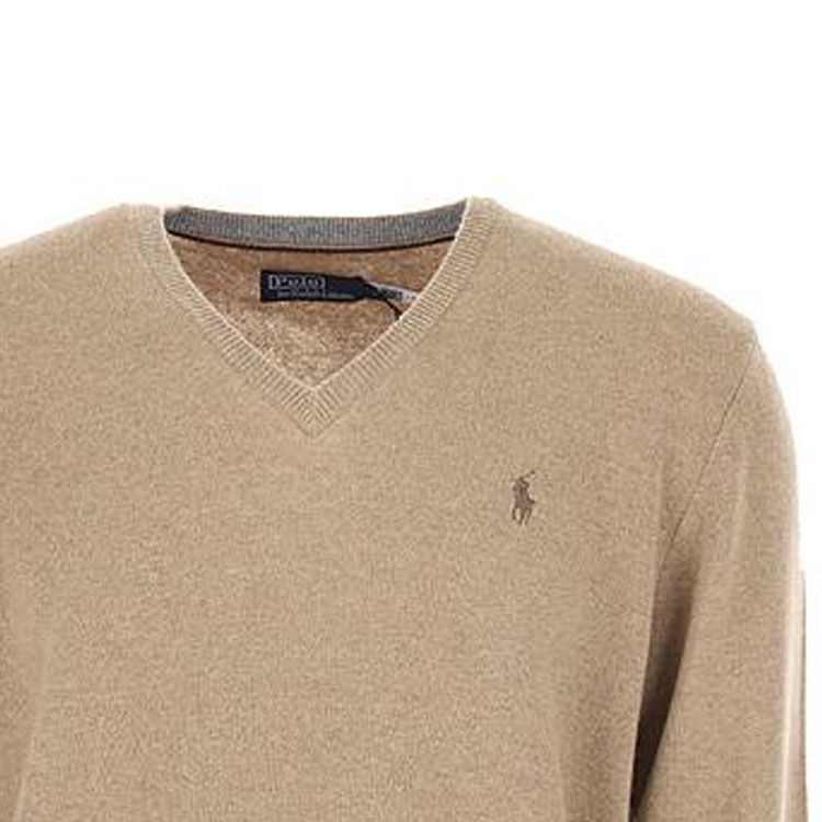 Polo Ralph Lauren FW22  V-Neck Pullover Sweater Brown with Embroidered Pony. 710876707-007 圖 7