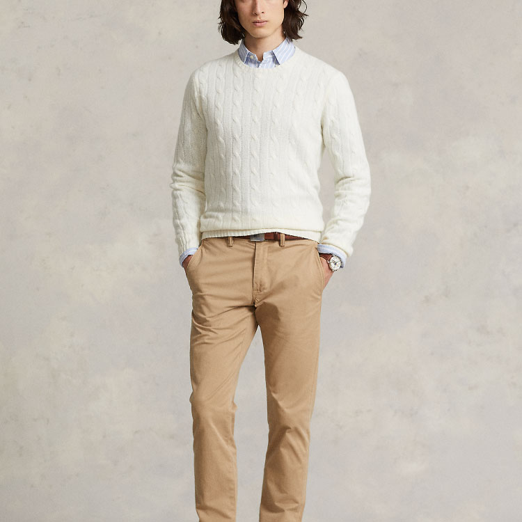 Polo Ralph Lauren FW22  White Cable-Knit Cashmere Sweater Pullover. MNPOSWE16821231-101 圖 3