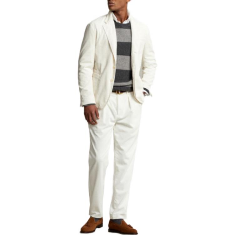 Lookbook Polo Ralph Lauren FW22 經典純白單排扣長袖西裝外套 MNPOSPC27620315-101