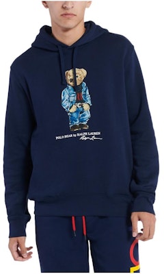 Polo Ralph Lauren 2022秋冬款熊印花藍色抽繩連帽衫男士款 710853309-001 Order Polo Ralph Lauren 2022秋冬款熊印花藍色抽繩連帽衫男士款 710853309-001