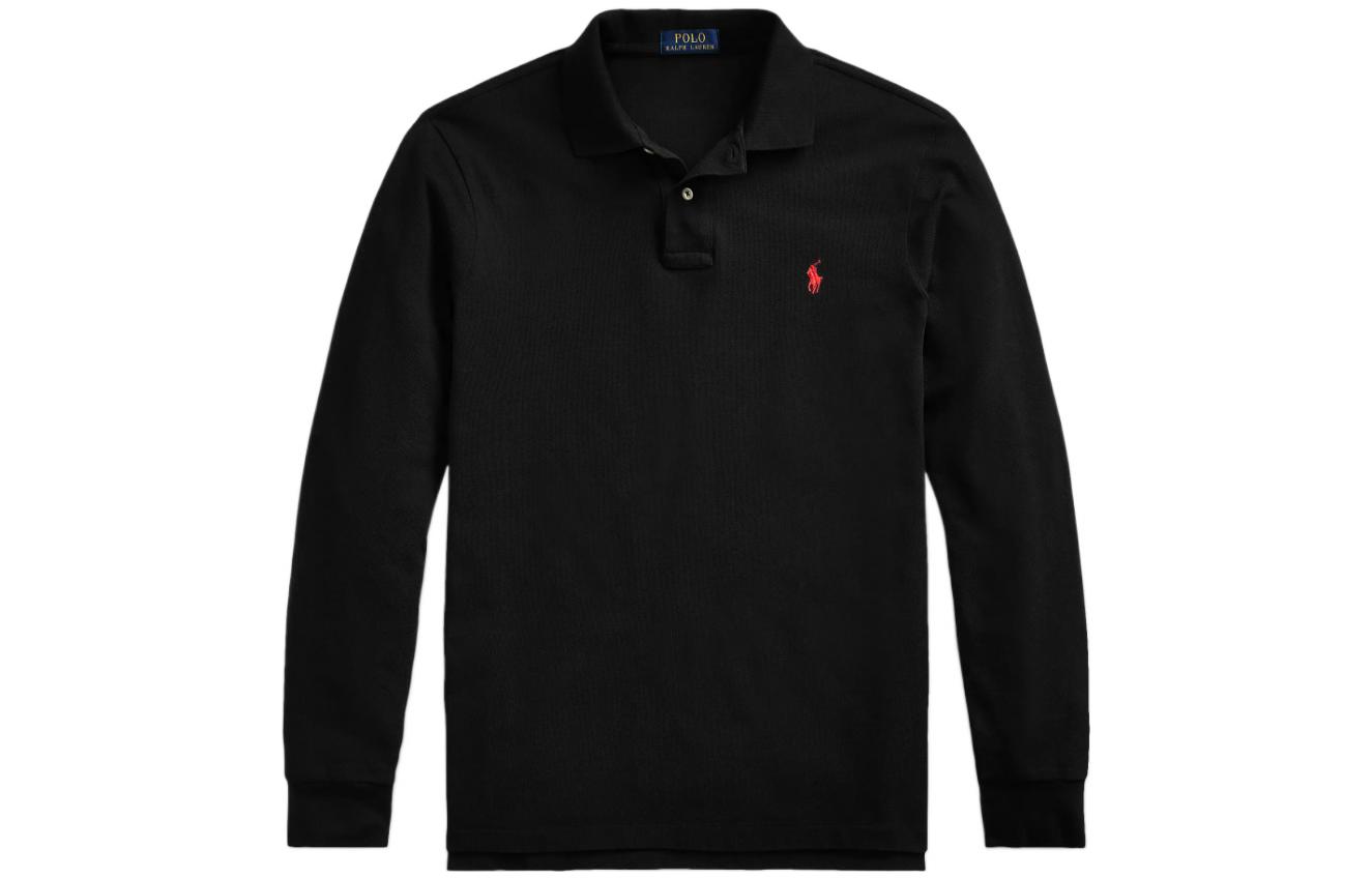 Polo Ralph Lauren FW22 Black Long Sleeve Polo Shirt with Logo Embroidery . MNPOKNI16820362-001 圖 2
