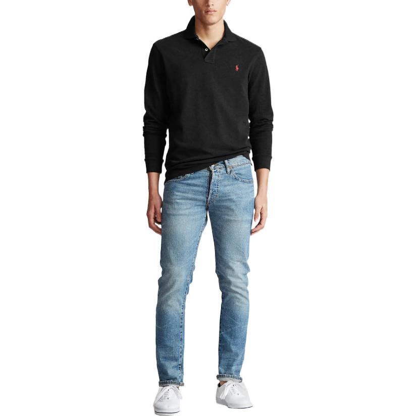 Polo Ralph Lauren FW22 Black Long Sleeve Polo Shirt with Logo Embroidery . MNPOKNI16820362-001 圖 3