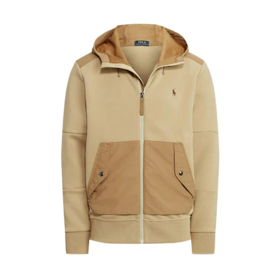 Polo Ralph Lauren FW22 Brown Logo Embroidered Patchwork Zip Hoodie Jacket Men MNPOKNI16822478-260