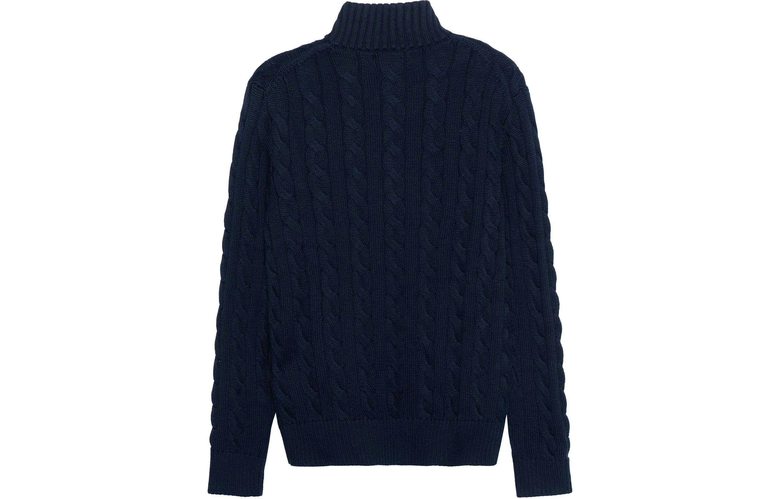 Polo Ralph Lauren FW22 Cable Knit Sweater with Logo Embroidery Navy . 710810841-001 圖 3