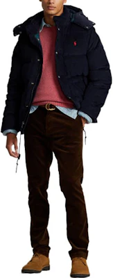 Polo Ralph Lauren 2022秋冬蓝色灯芯绒可拆帽羽绒外套 MNPOOTW16020891-410 Lookbook Polo Ralph Lauren 2022秋冬蓝色灯芯绒可拆帽羽绒外套 MNPOOTW16020891-410