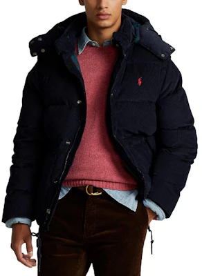 Polo Ralph Lauren 2022秋冬蓝色灯芯绒可拆帽羽绒外套 MNPOOTW16020891-410 Shop Polo Ralph Lauren 2022秋冬蓝色灯芯绒可拆帽羽绒外套 MNPOOTW16020891-410