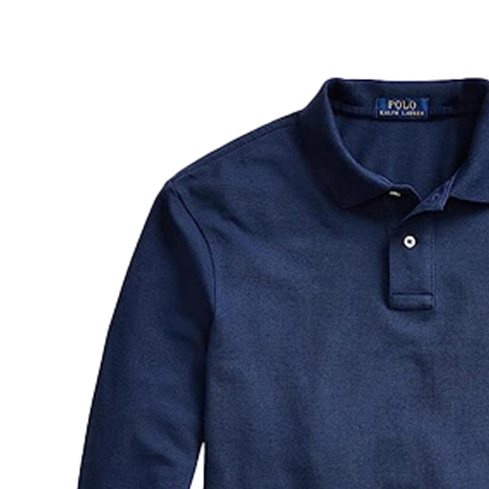 Purchase 폴로 랄프 로렌 FW22 커스텀 슬림 핏 로고 긴팔 폴로 셔츠 블루 남성. 710680792-031