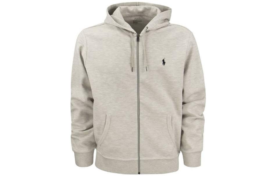 Polo Ralph Lauren FW22 Embroidered Logo Zip-Up Hoodie Grey - . 710888282-003