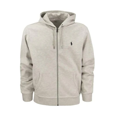 Polo Ralph Lauren FW22 Embroidered Logo Zip-Up Hoodie Grey - . 710888282-003