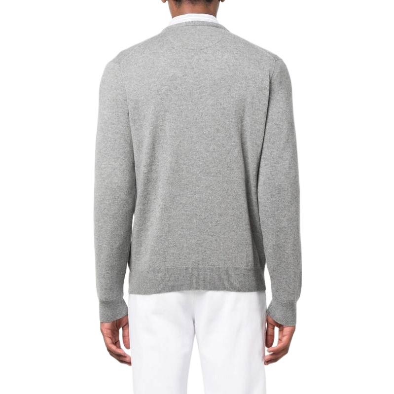 Shop Polo Ralph Lauren FW22 Gray Crewneck Sweater with Logo Embroidery for Men. 710876714-007