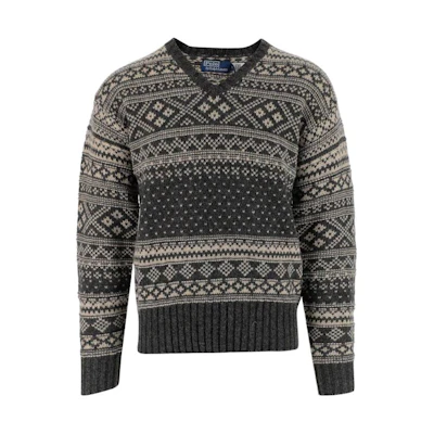 Polo Ralph Lauren FW22 Logo Pattern Knit Long Sleeve Sweater Black 710879119-001