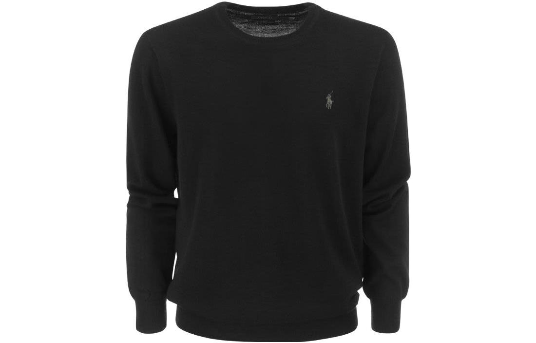 Polo Ralph Lauren FW22 Men’s Black Wool Sweater with Embroidered Logo. 710876846-008 圖 2
