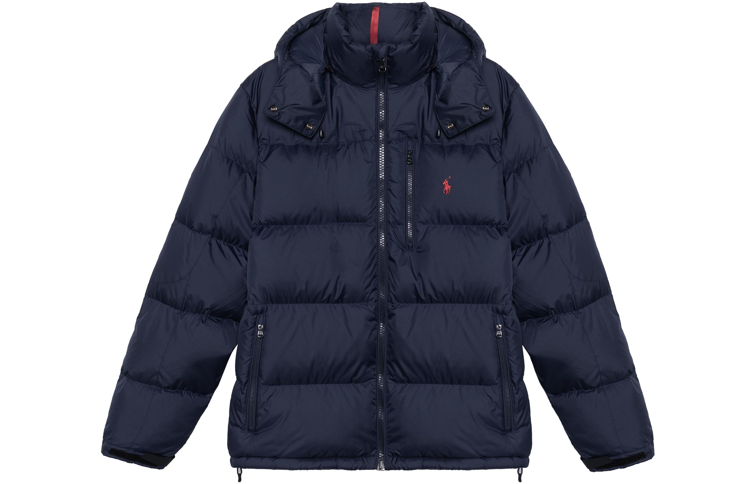 Polo Ralph Lauren FW22 Navy Blue  Down Jacket with Removable Hood & Logo. MNPOOTW16020299-410