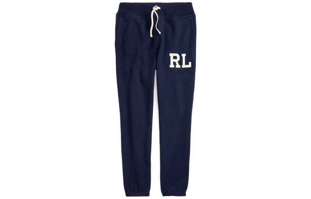 Polo Ralph Lauren FW22 Navy Blue  Solid Letter Patch Knit Jogger Pants MNPOPNT1BQ20259-410