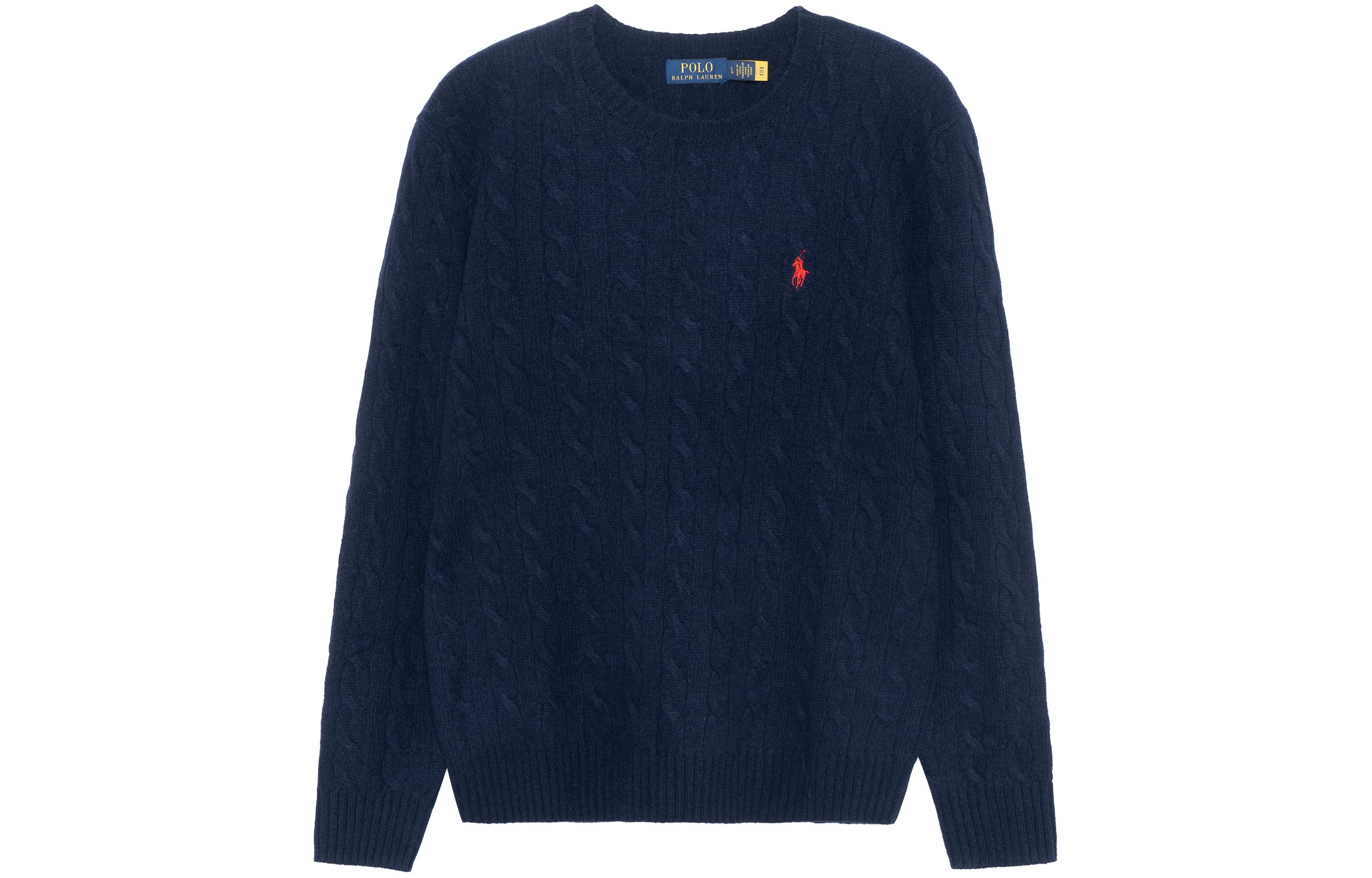Polo Ralph Lauren FW22 Navy Cable-Knit Cashmere Sweater with Embroidered Logo. 710876762-002 圖 2