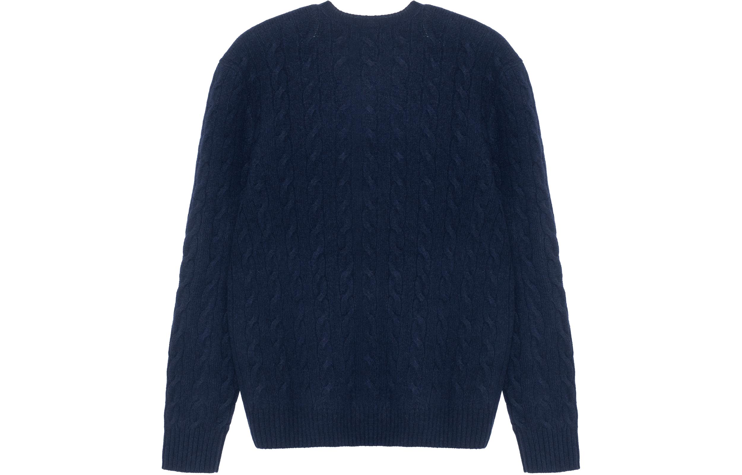 Polo Ralph Lauren FW22 Navy Cable-Knit Cashmere Sweater with Embroidered Logo. 710876762-002 圖 3