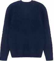 Lookbook Polo Ralph Lauren FW22 Navy Cable-Knit Cashmere Sweater with Embroidered Logo. 710876762-002