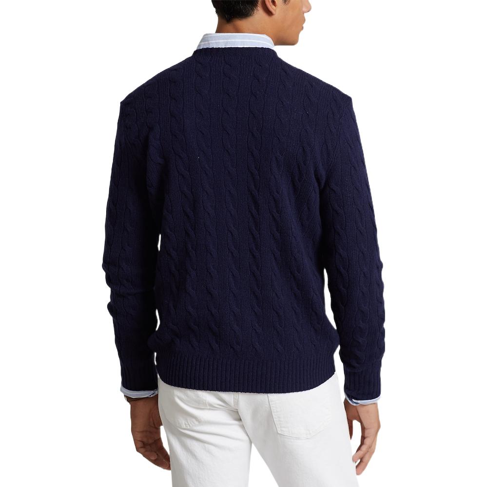Polo Ralph Lauren FW22 Navy Cable-Knit Cashmere Sweater with Embroidered Logo. 710876762-002 圖 6