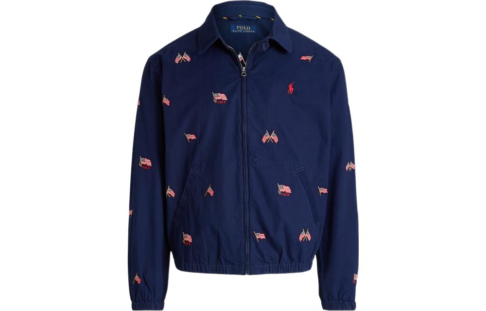 Polo Ralph Lauren FW22 Navy Flag Embroidered Zip Polo Jacket MNPOOTW16020877-410