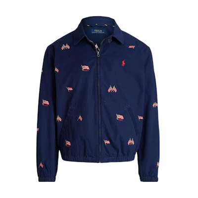 Polo Ralph Lauren FW22 Navy Flag Embroidered Zip Polo Jacket MNPOOTW16020877-410