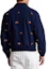Shop Polo Ralph Lauren FW22 海軍藍刺繡國旗拉鏈Polo外套 MNPOOTW16020877-410