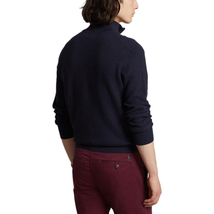 Purchase Polo Ralph Lauren FW22 Sweater Half-Zip Navy dengan Logo Pria. MNPOSWE16821109-410