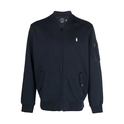 Polo Ralph Lauren FW22 Navy Solid Color Baseball Collar Jacket Men 710881521-003