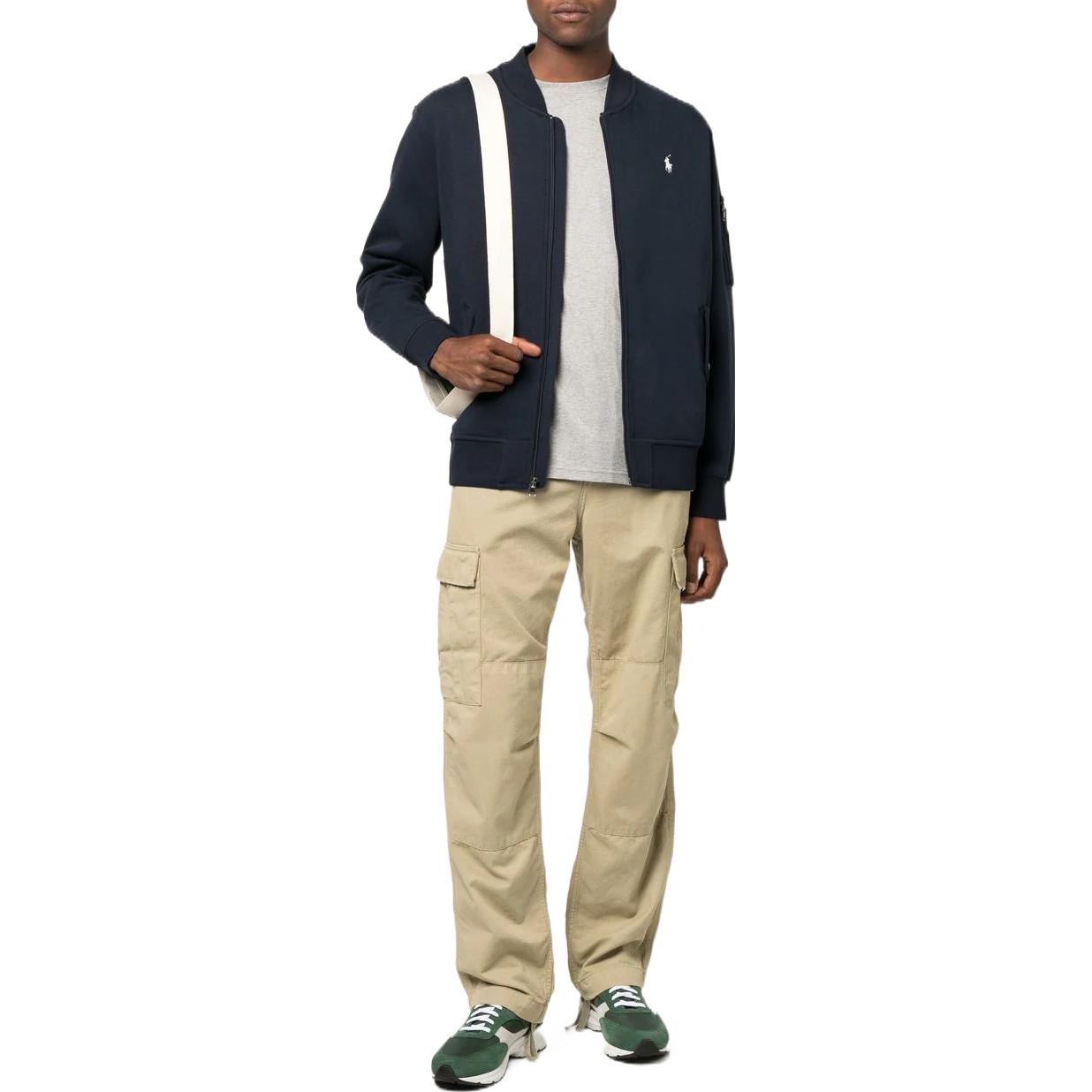 Lookbook Polo Ralph Lauren FW22 Jaket Lelaki Navy Kolar Baseball Warna Solid 710881521-003