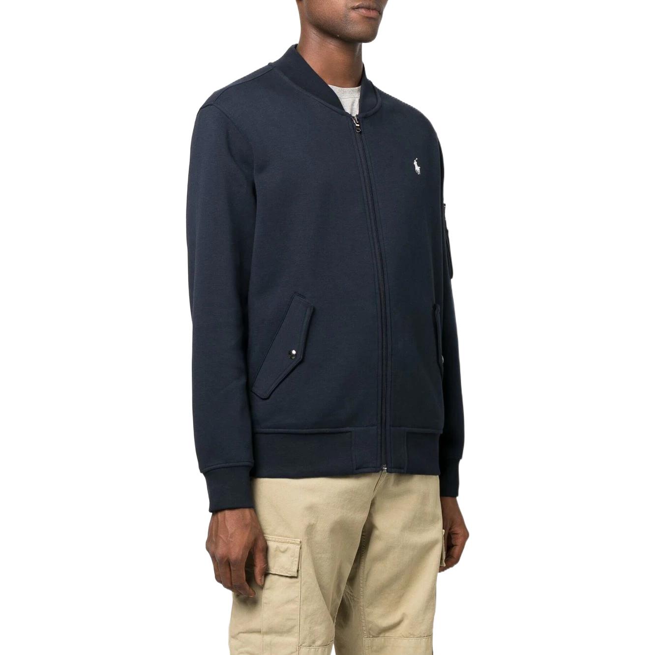 Purchase Polo Ralph Lauren FW22 Jaket Lelaki Navy Kolar Baseball Warna Solid 710881521-003