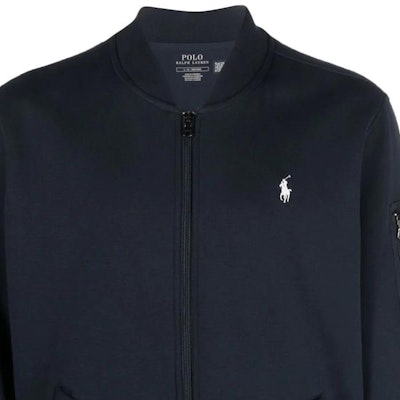 Polo Ralph Lauren FW22 Jaket Lelaki Navy Kolar Baseball Warna Solid 710881521-003 Details for Polo Ralph Lauren FW22 Jaket Lelaki Navy Kolar Baseball Warna Solid 710881521-003