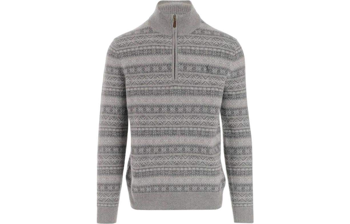 Polo Ralph Lauren FW22 Patterned Knit Half-Zip Pullover Sweater Men’s Grey. 710878304-001