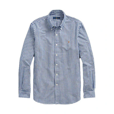 Polo Ralph Lauren FW22 Plaid Embroidered Logo Long Sleeve Shirt Blue Mens. MNPOWOV16820202-400