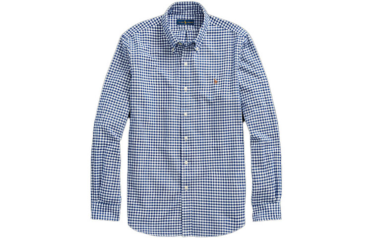 Polo Ralph Lauren FW22 Plaid Embroidered Logo Long Sleeve Shirt Blue Mens. MNPOWOV16820202-400 圖 2