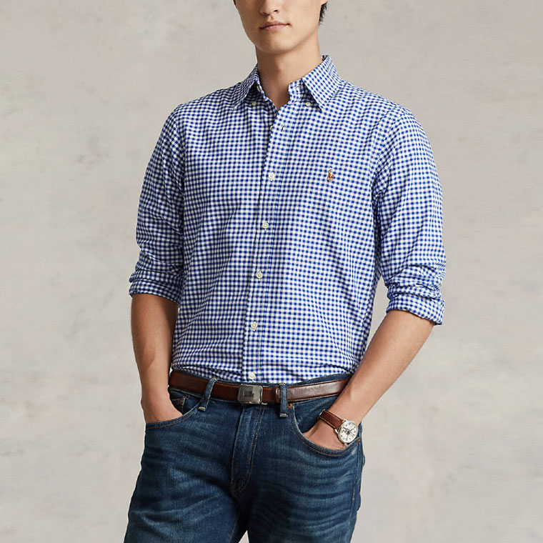 Polo Ralph Lauren FW22 Plaid Embroidered Logo Long Sleeve Shirt Blue Mens. MNPOWOV16820202-400 圖 5
