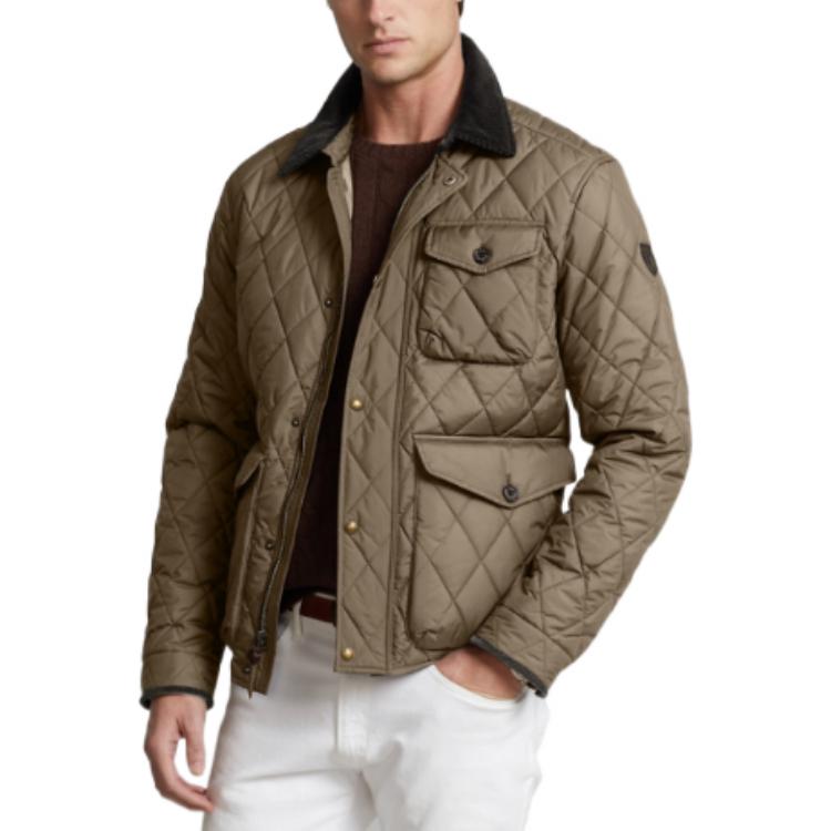 Shop Chaqueta Acolchada Polo Ralph Lauren FW22 con Logo Marrón Ropa Exterior Hombre. MNPOOTW16020956-201