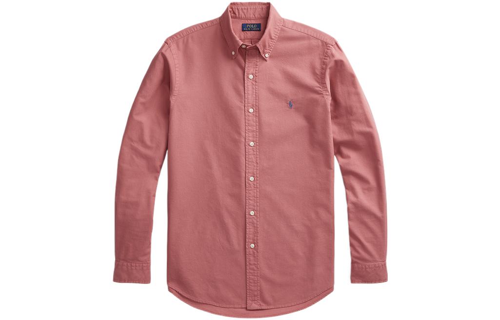 Polo Ralph Lauren FW22 Red Single-Breasted Long-Sleeve Shirt with Logo Embroidery. MNPOWOV16822497-600