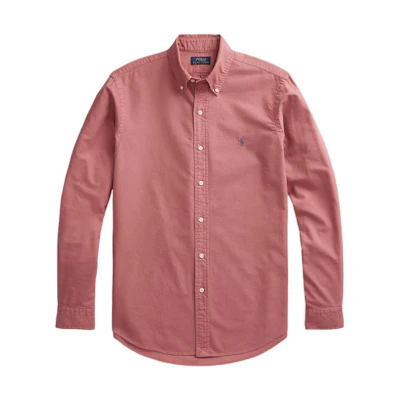 Polo Ralph Lauren FW22 Red Single-Breasted Long-Sleeve Shirt with Logo Embroidery. MNPOWOV16822497-600