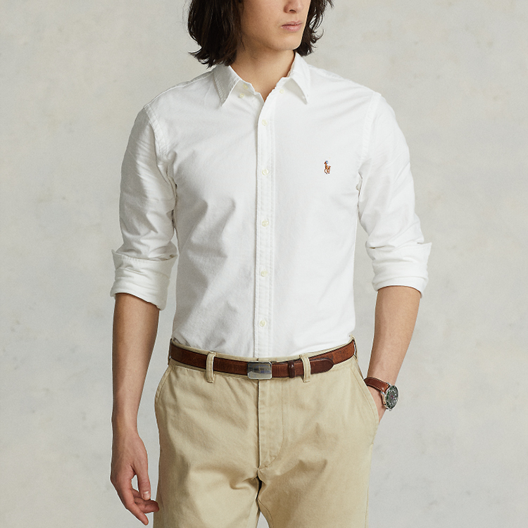 Polo Ralph Lauren FW22 Slim-Fit White Long Sleeve Shirt with Logo Embroidery. MNPOWOV16820207-100 圖 4