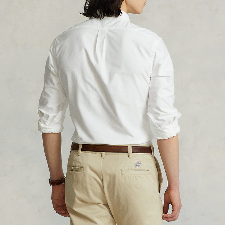 Polo Ralph Lauren FW22 Slim-Fit White Long Sleeve Shirt with Logo Embroidery. MNPOWOV16820207-100 圖 5