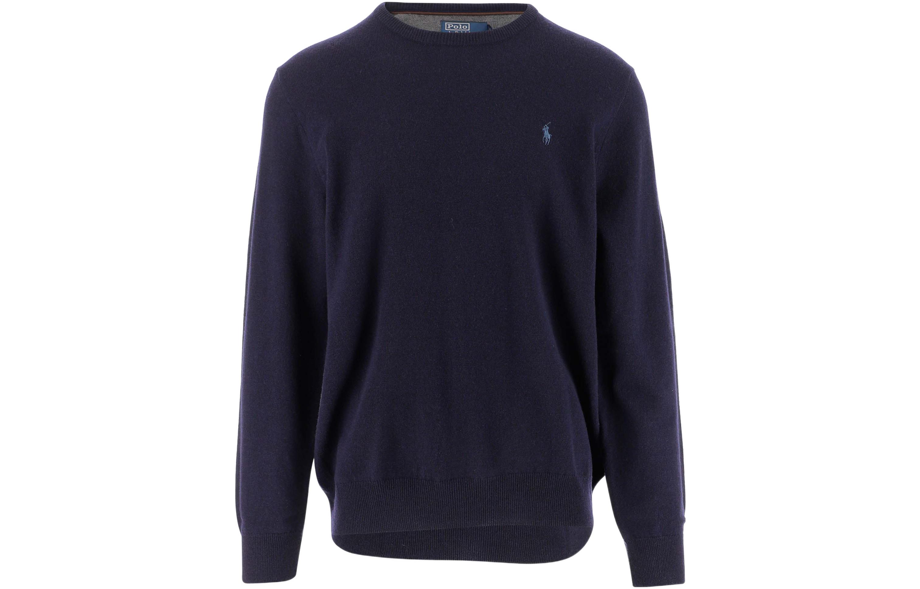 Polo Ralph Lauren FW22 Slim Fit Crewneck Embroidered Sweater Blue  Pullover 710876714-001