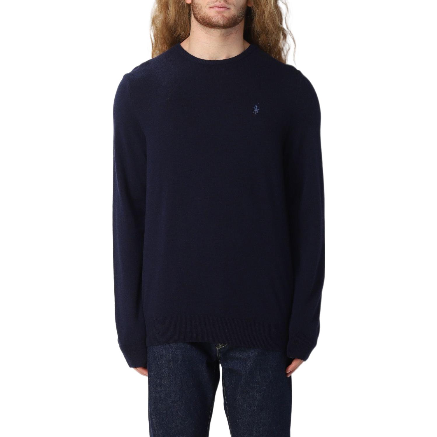 Polo Ralph Lauren FW22 Slim Fit Crewneck Embroidered Sweater Blue  Pullover 710876714-001 圖 4