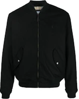 Polo Ralph Lauren FW22 Solid Black Embroidered Pony Bomber Jacket for Men 710876151-002 Polo Ralph Lauren FW22 Solid Black Embroidered Pony Bomber Jacket for Men 710876151-002