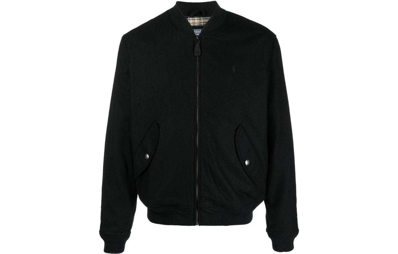 Order 폴로 랄프로렌 FW22 블랙 남성 자수 포니 봄버 재킷 710876151-002